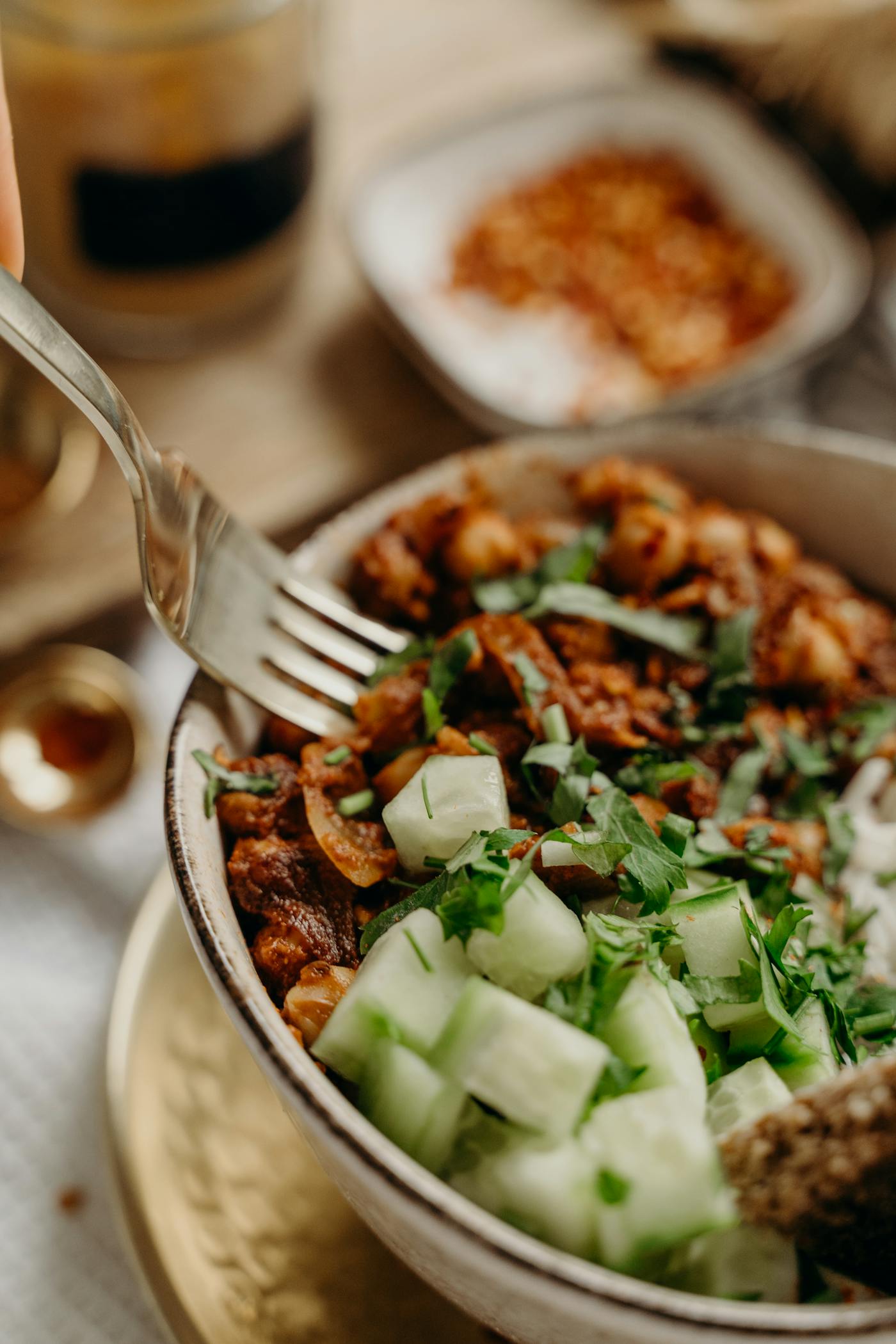 Chili sin carne z czarną fasolą - gotowe danie
